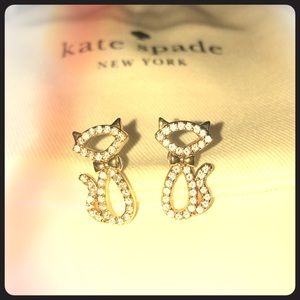 Gold Kate Spade Kitty Studs